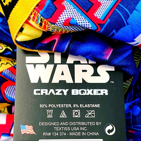 Disney Star Wars Logo Crazy Boxer Briefs Novelty Underwear Blue Yellow Mens - Picture 11 of 11